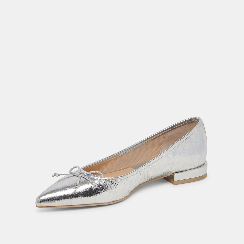 PALANI BALLET FLATS SILVER DISTRESSED LEATHER - image 4