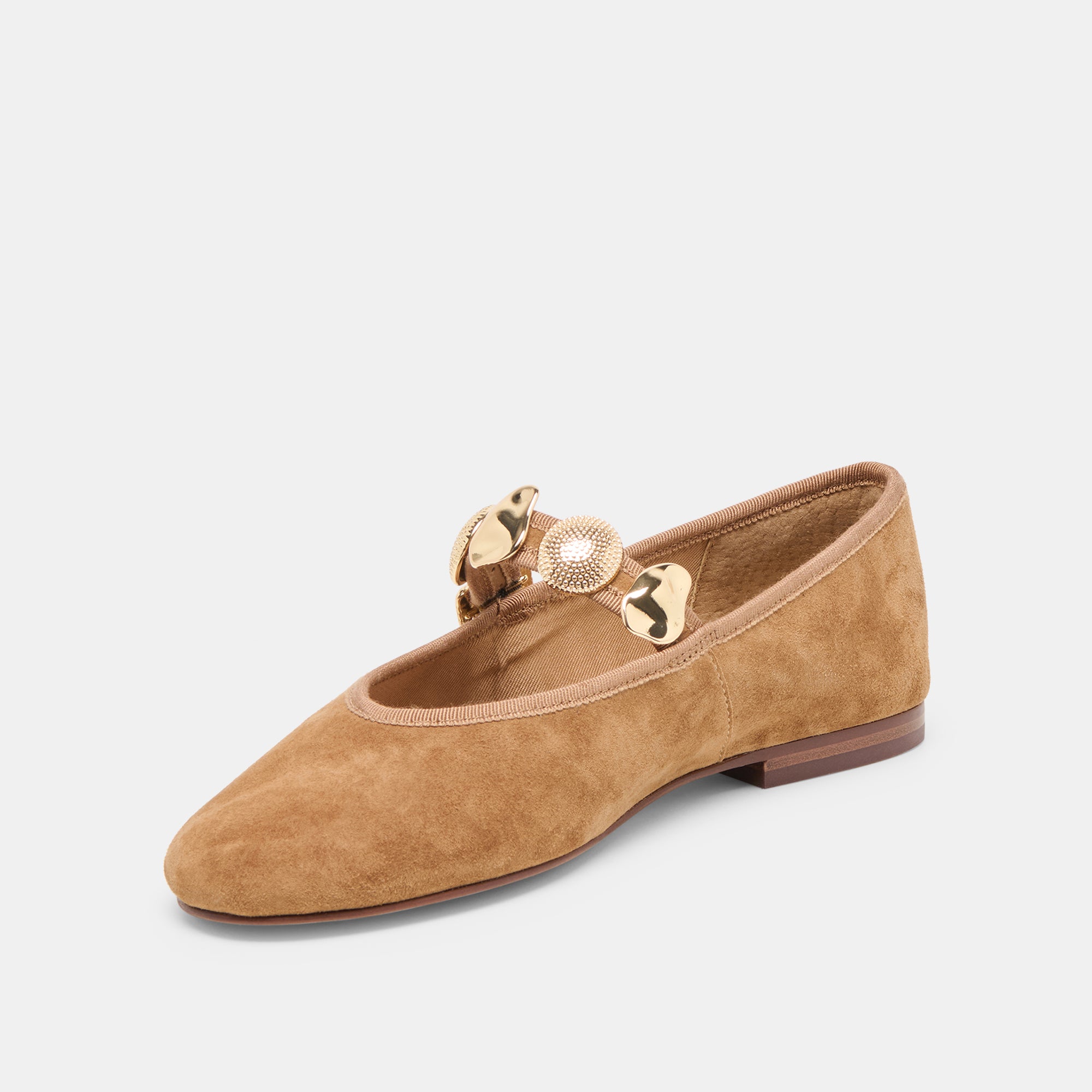 RELAN BALLET FLATS LT BROWN SUEDE