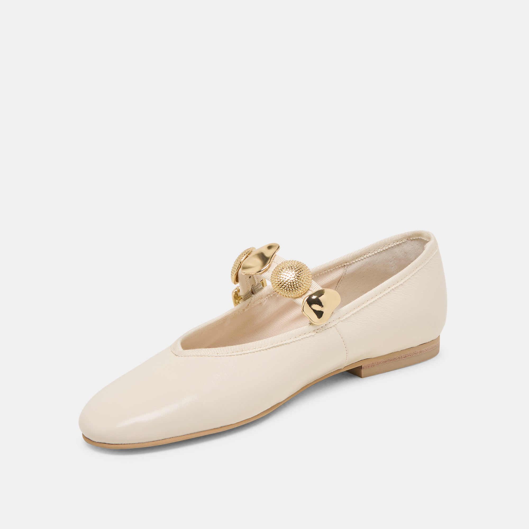 RELAN WIDE BALLET FLATS OFF WHITE LEATHER