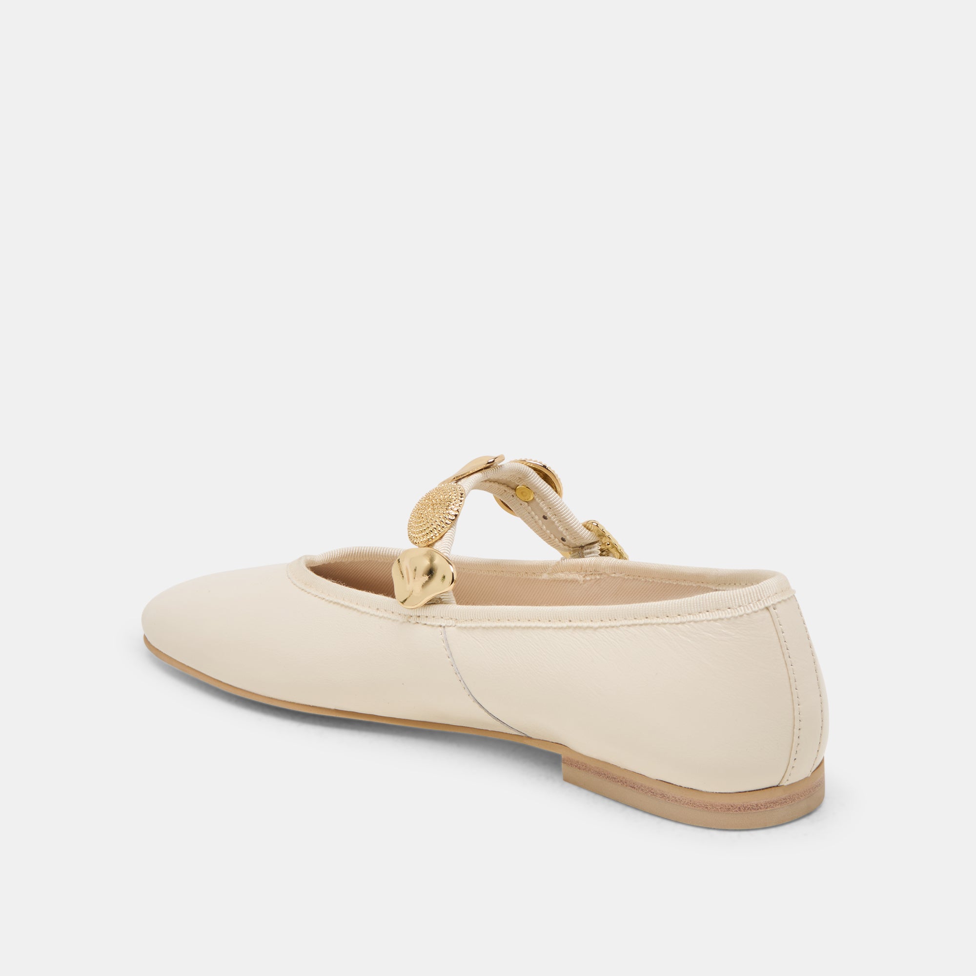 RELAN WIDE BALLET FLATS OFF WHITE LEATHER