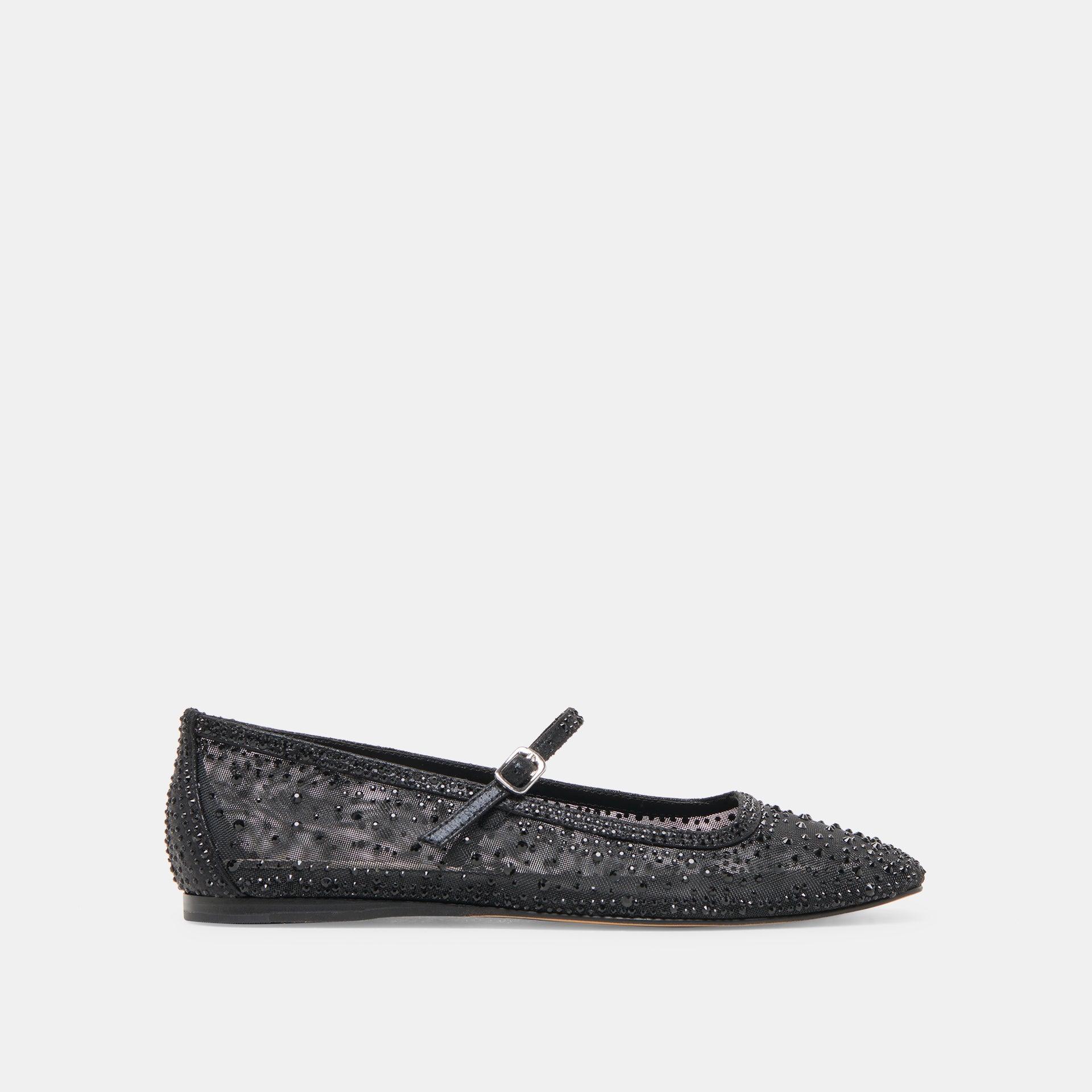 REYES CRYSTAL BALLET FLATS BLACK MESH – Dolce Vita