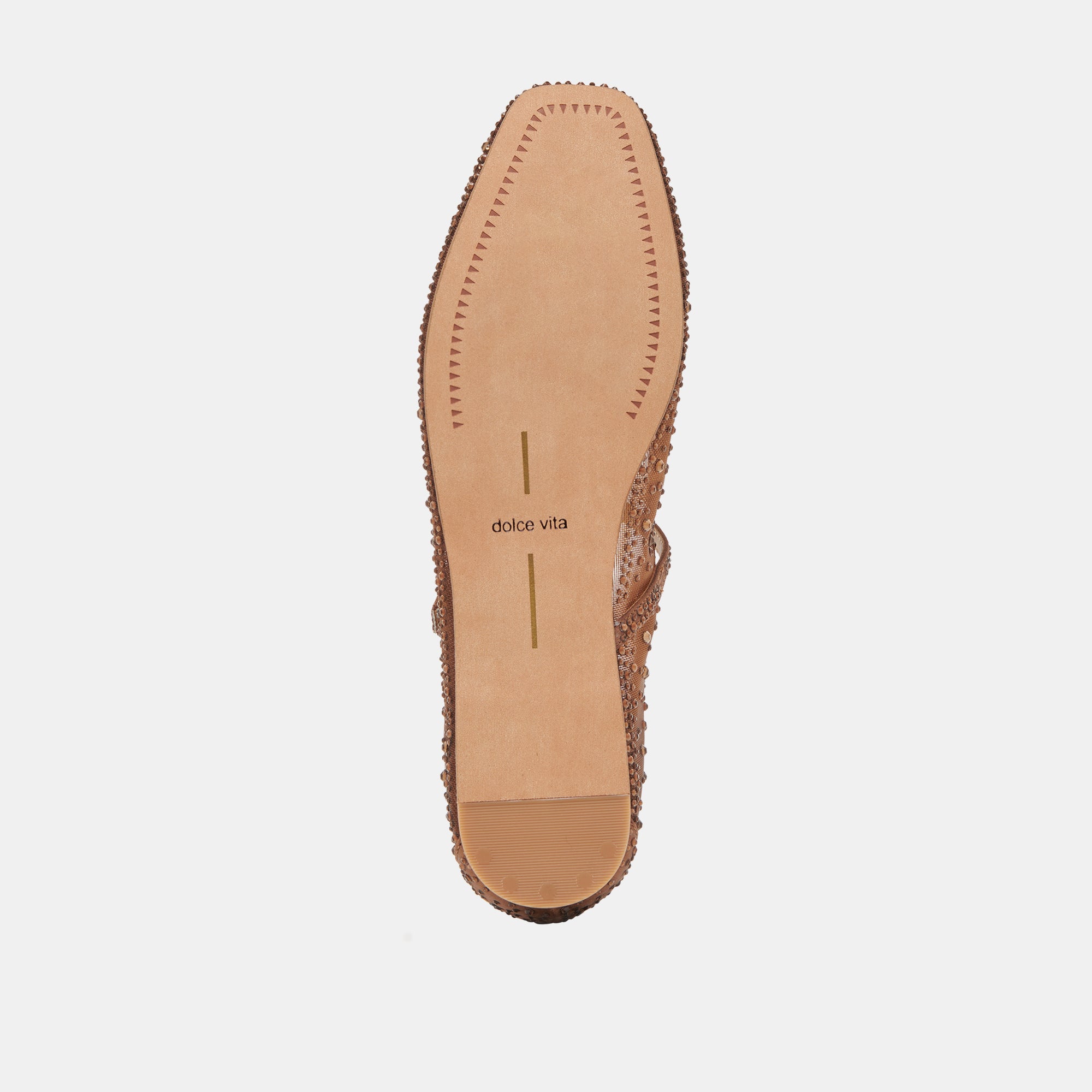 Dolce Vita Reyes Crystal Women's Flat Shoes Mid Brown Mesh : 10 M