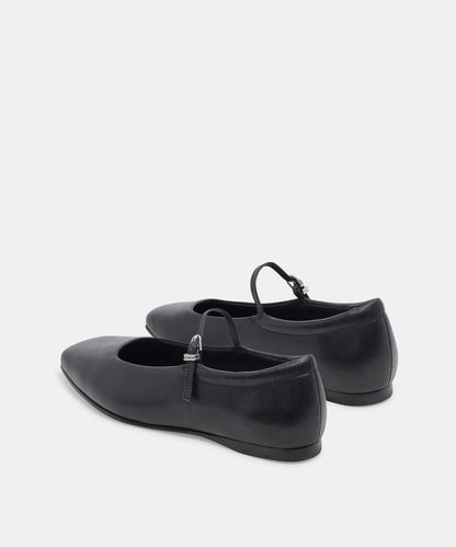 REYES BALLET FLATS BLACK LEATHER