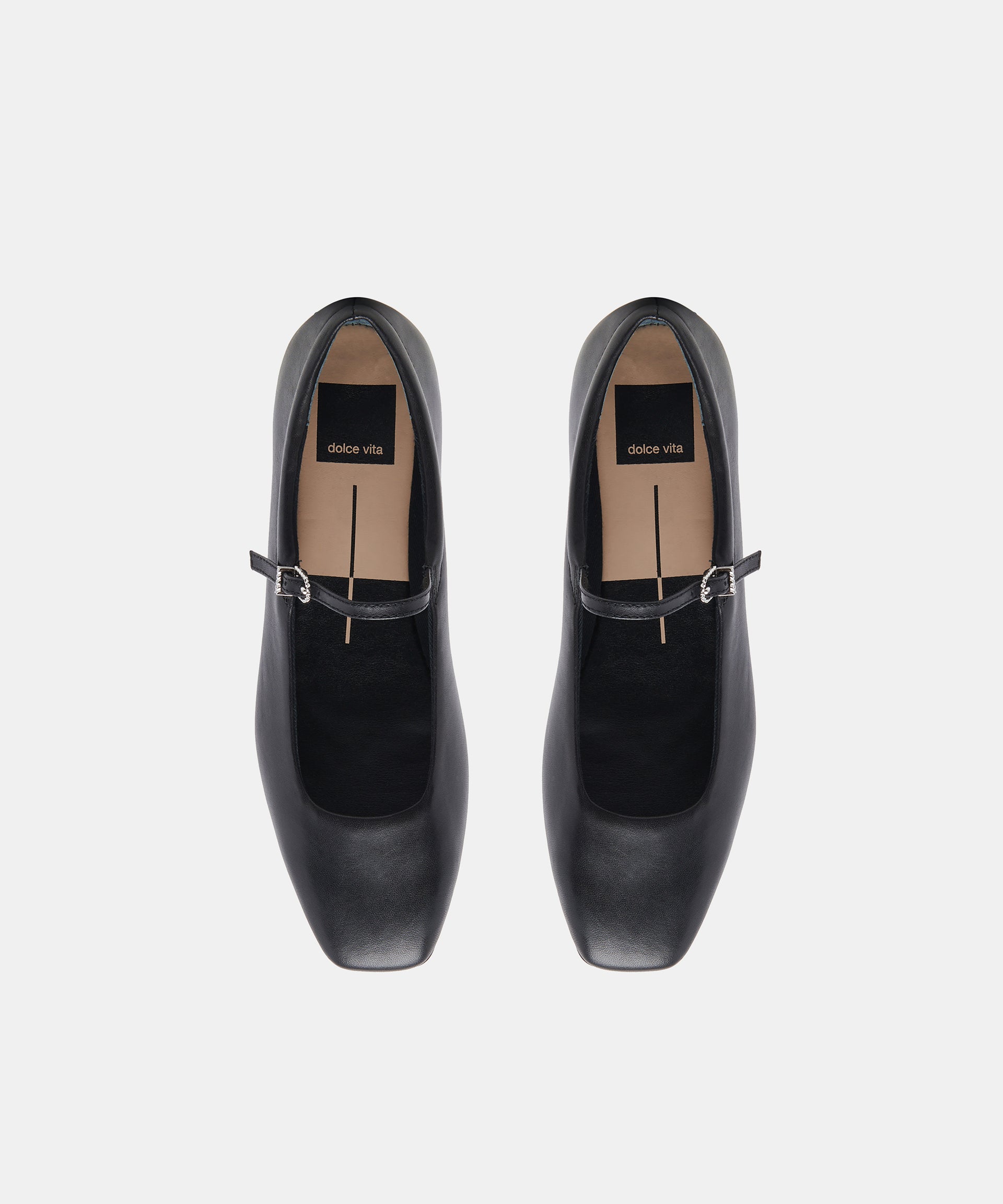 black flat dress shoes Dolce Vita Reyes Ballet - Leather designed to carry quiet WSS26 Pleated Stripes - Baubles Belt Size (refer to sizing instructions below):46