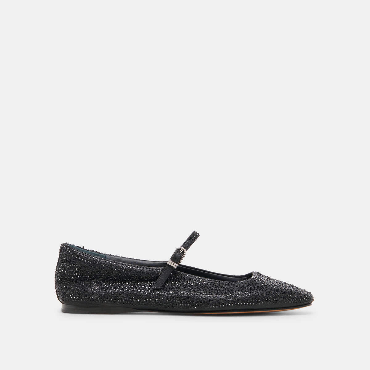 REYES CRYSTAL BALLET FLATS BLACK METALLIC CRYSTAL – Dolce Vita display picture 1