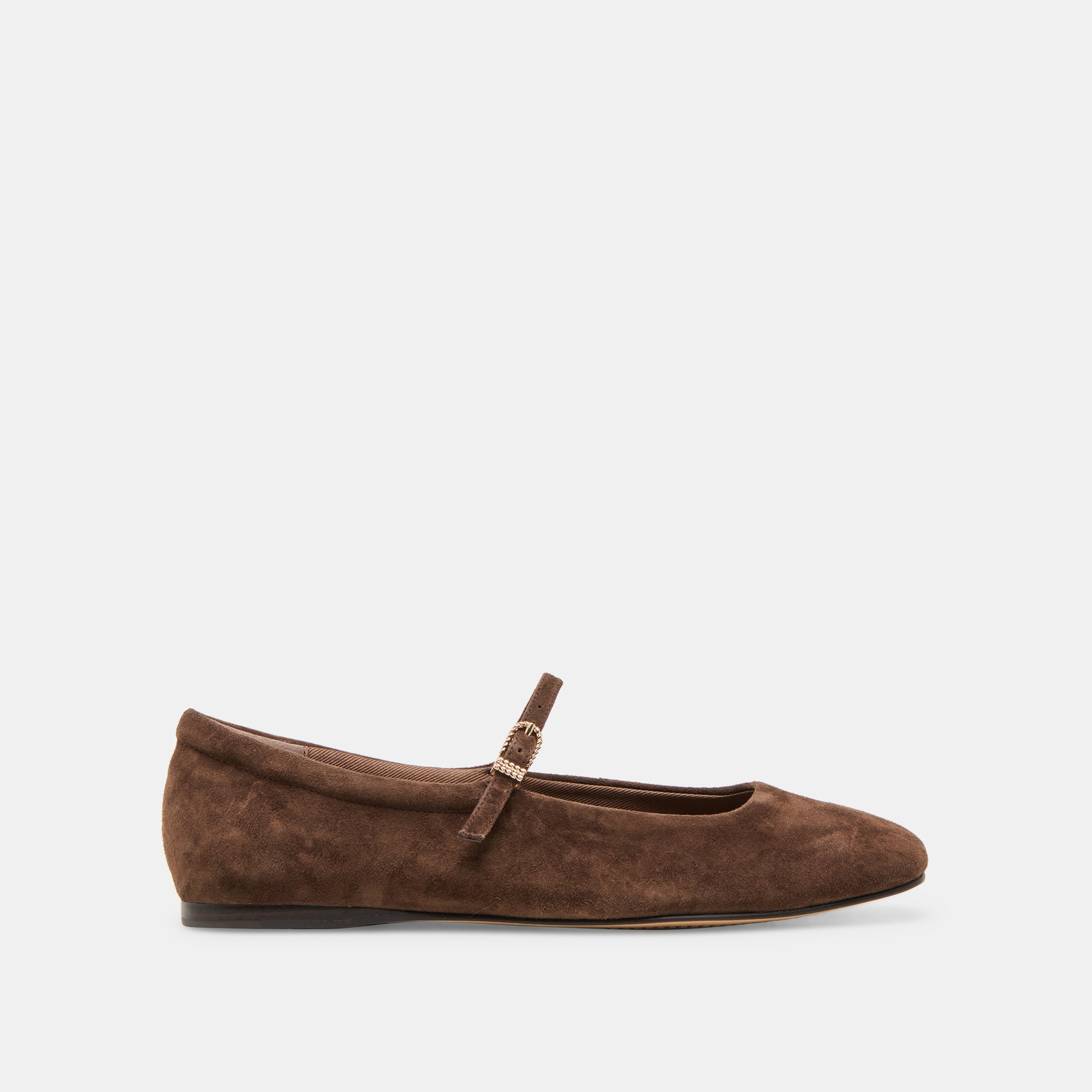 Reyes Wide Dk Brown Suede Ballet Flats | Dolce Vita