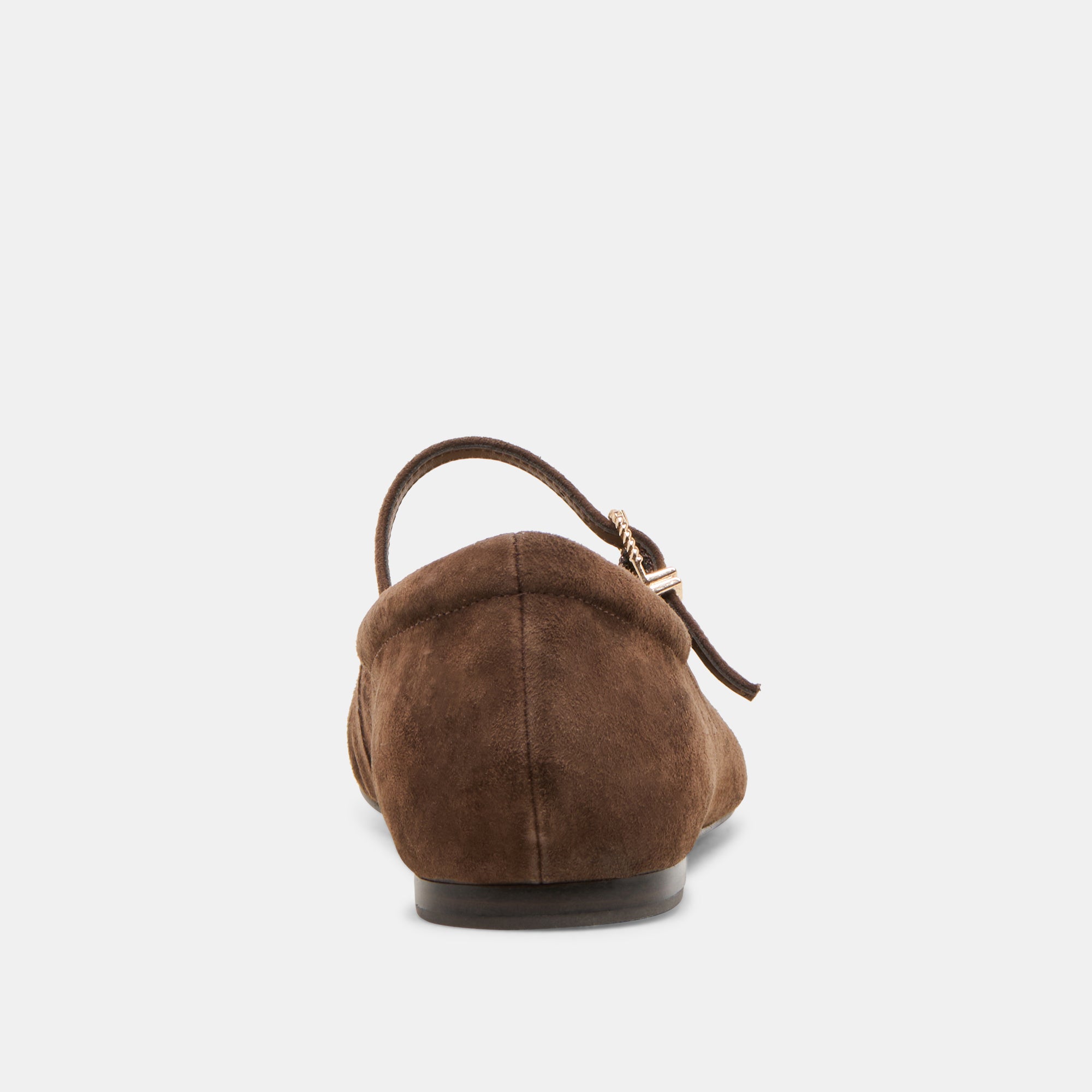 REYES WIDE BALLET FLATS DK BROWN SUEDE