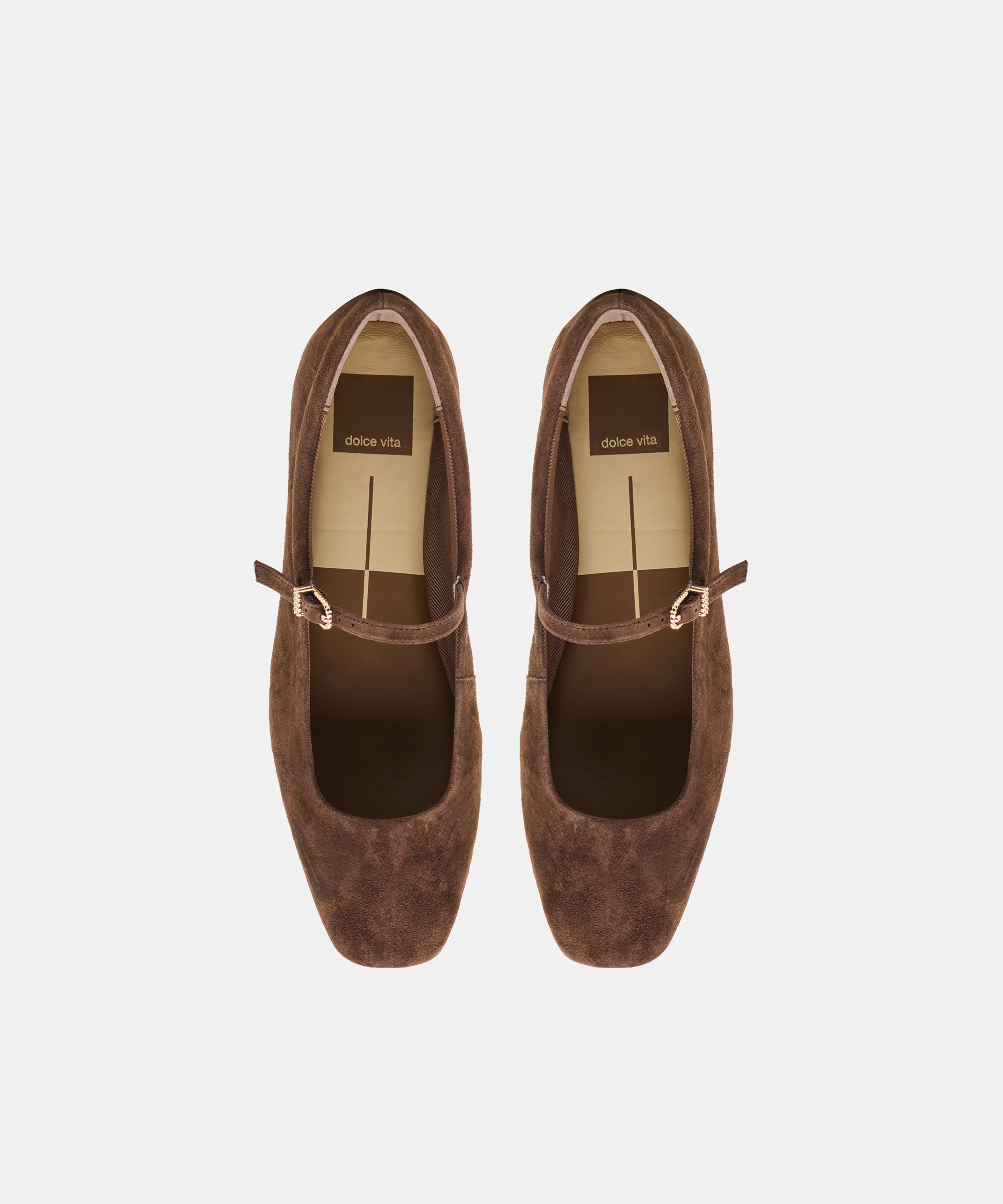 REYES WIDE BALLET FLATS DK BROWN SUEDE - view 3