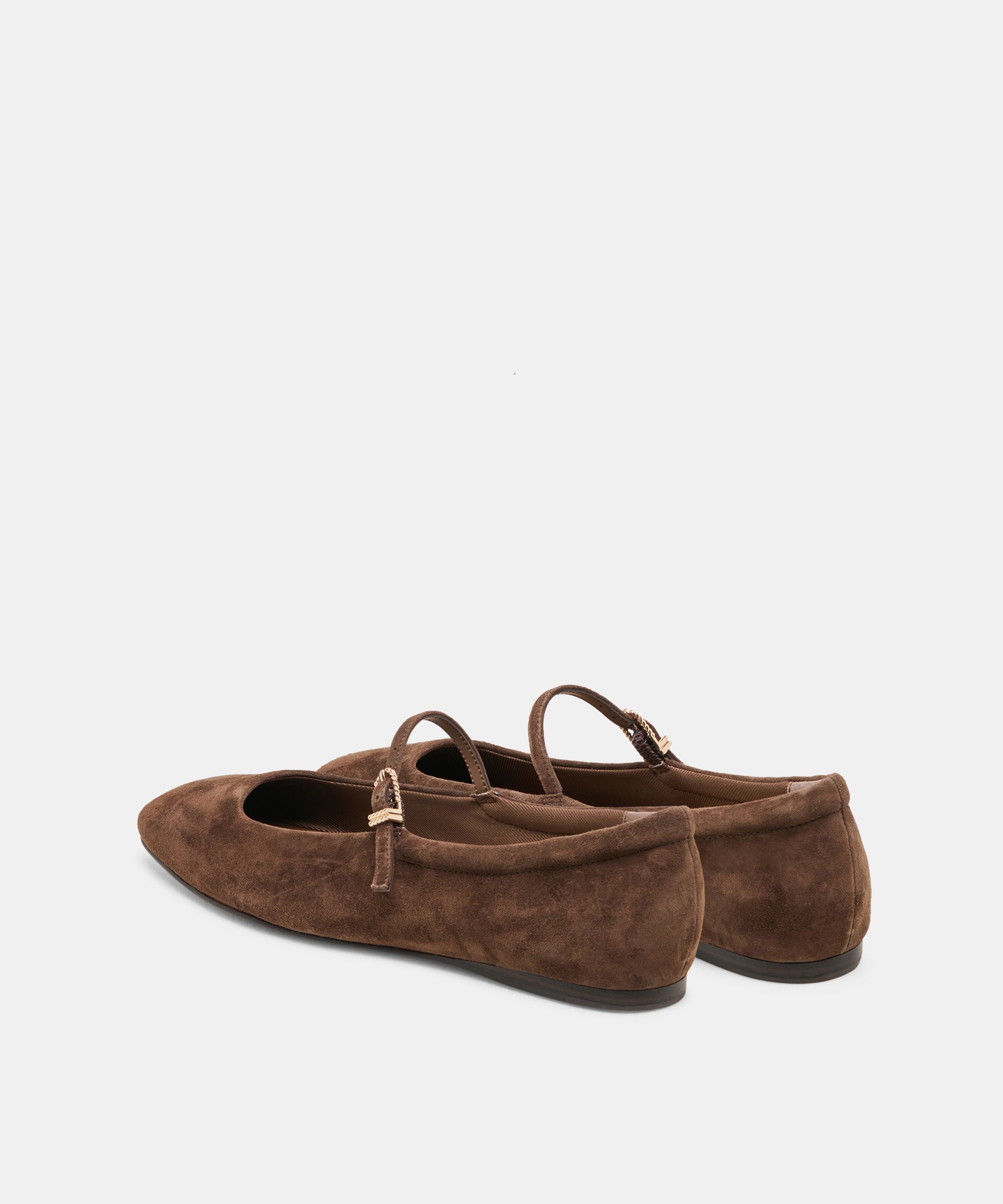 REYES BALLET FLATS DK BROWN SUEDE - view 5
