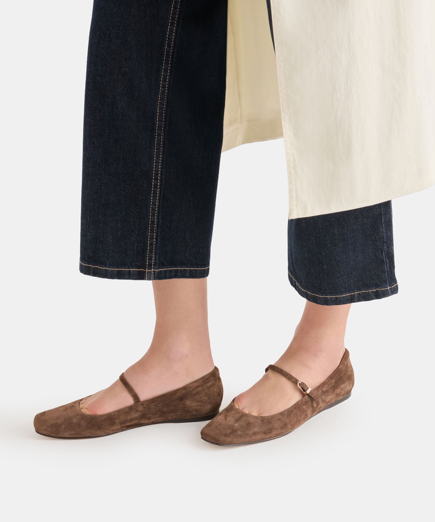REYES BALLET FLATS DK BROWN SUEDE - view 2