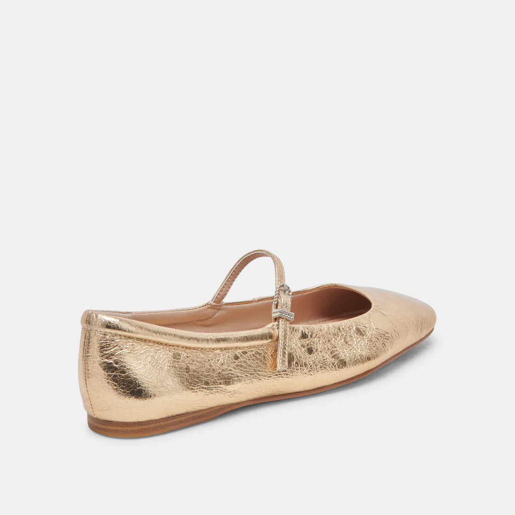 REYES BALLET FLATS GOLD DISTRESSED LEATHER - image 7