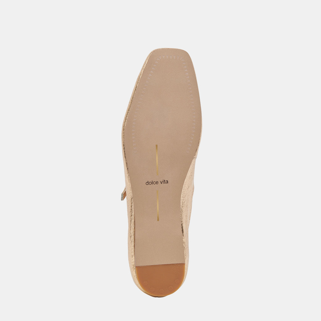 REYES BALLET FLATS GOLD DISTRESSED LEATHER - image 15