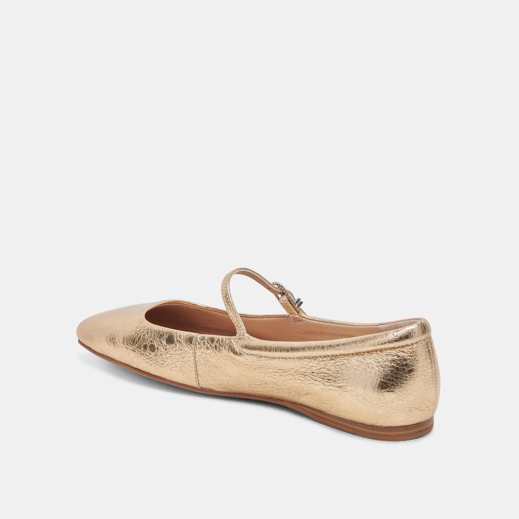 REYES BALLET FLATS GOLD DISTRESSED LEATHER - image 11