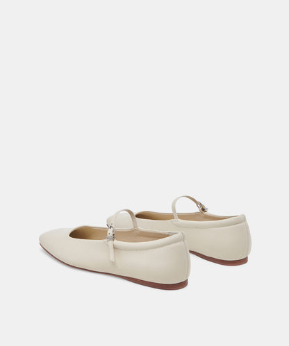 REYES BALLET FLATS IVORY LEATHER