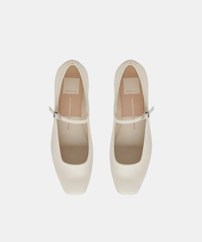 REYES BALLET FLATS IVORY LEATHER