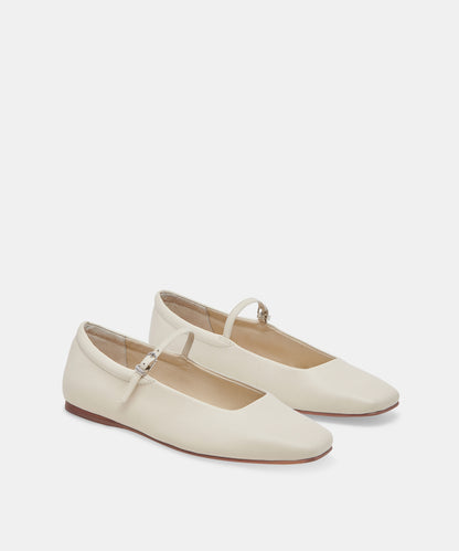 REYES BALLET FLATS IVORY LEATHER