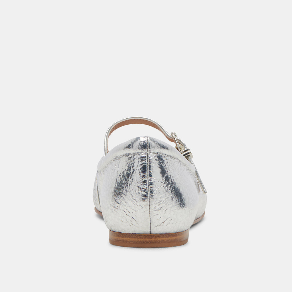 REYES WIDE BALLET FLATS SILVER DISTRESSED LEATHER - image 7