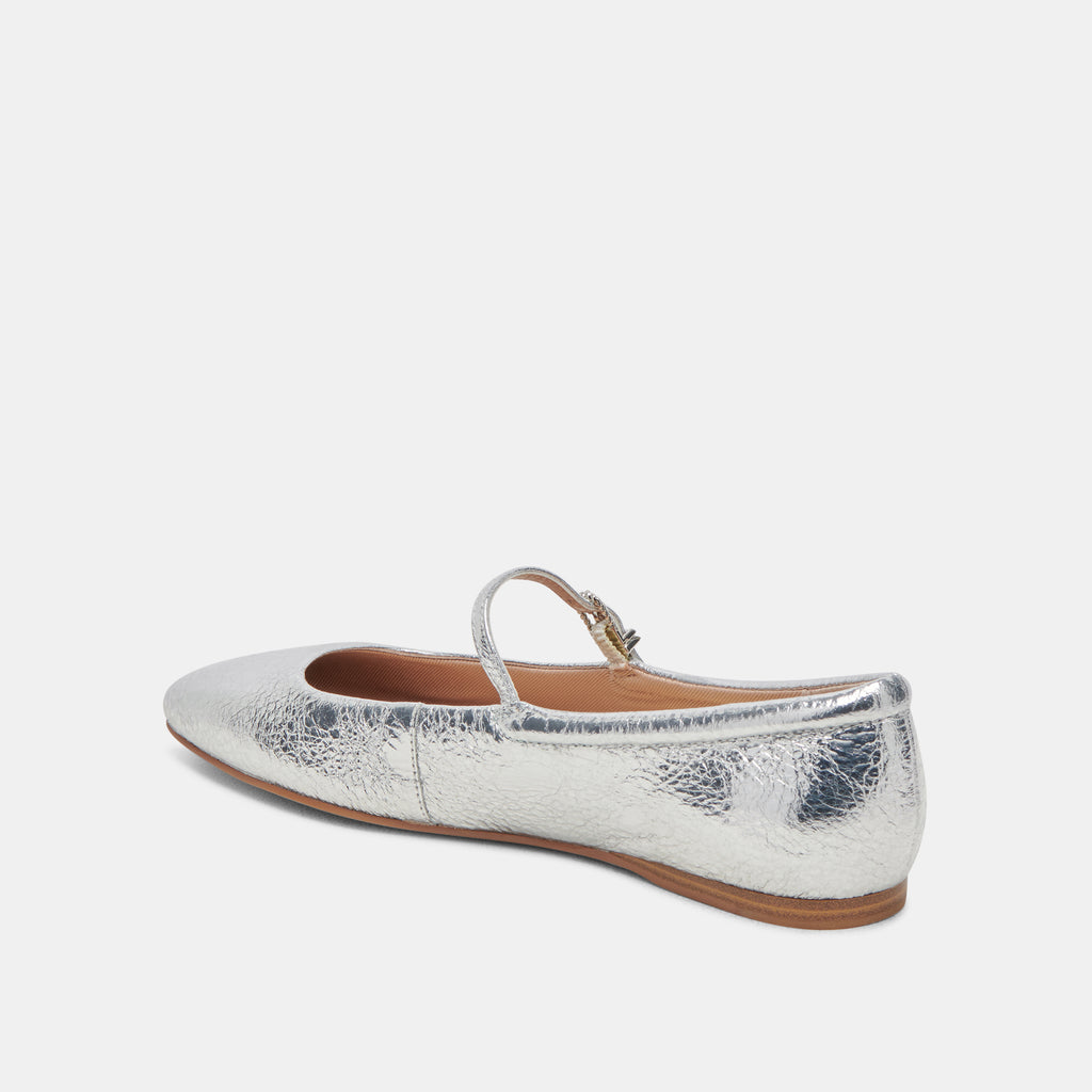 REYES BALLET FLATS SILVER DISTRESSED LEATHER - image 10