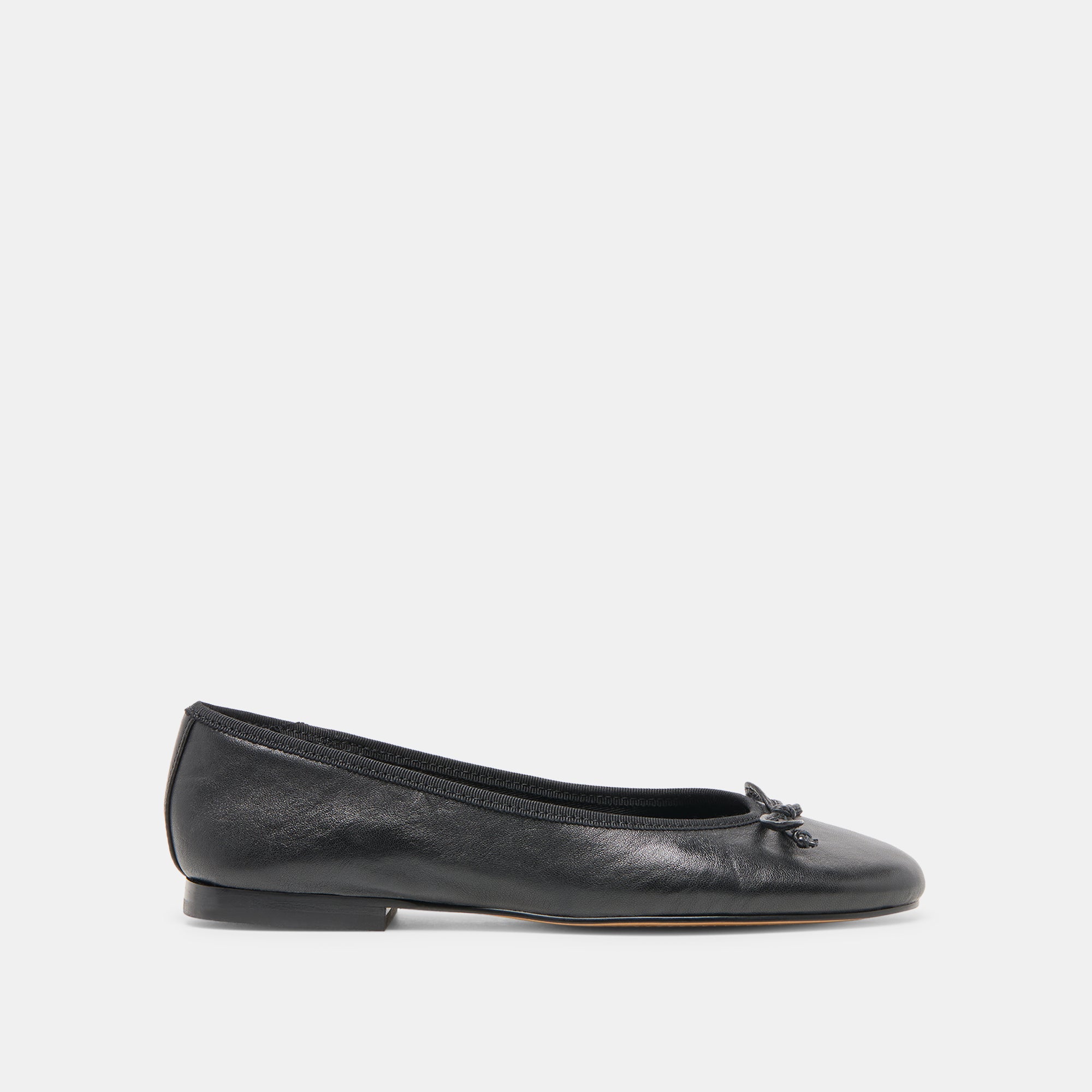 Ritla Wide Black Leather Ballet Flats | Dolce Vita
