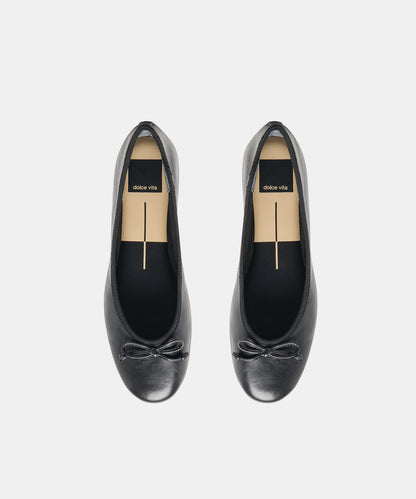 RITLA BALLET FLATS BLACK LEATHER