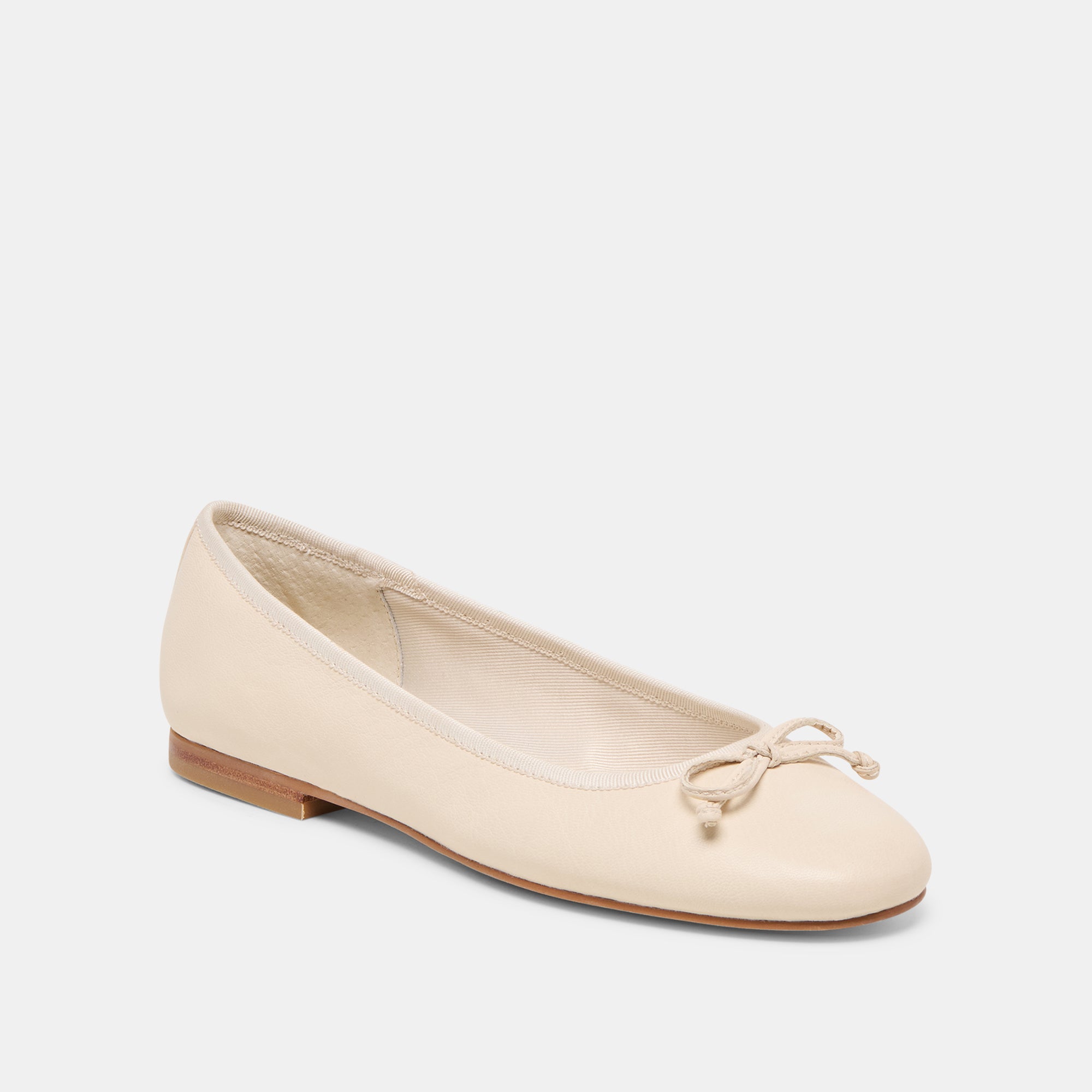 RITLA WIDE BALLET FLATS BONE LEATHER