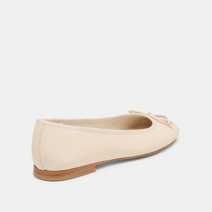 RITLA WIDE BALLET FLATS BONE LEATHER