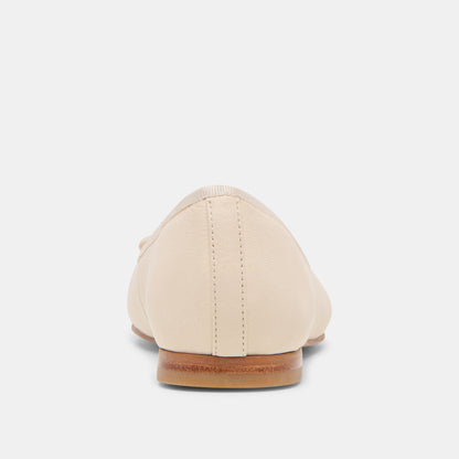 RITLA WIDE BALLET FLATS BONE LEATHER