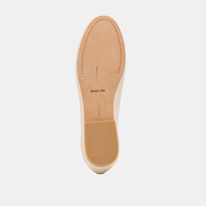 RITLA WIDE BALLET FLATS BONE LEATHER