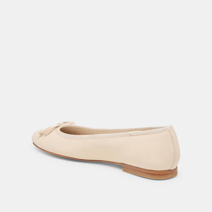RITLA WIDE BALLET FLATS BONE LEATHER