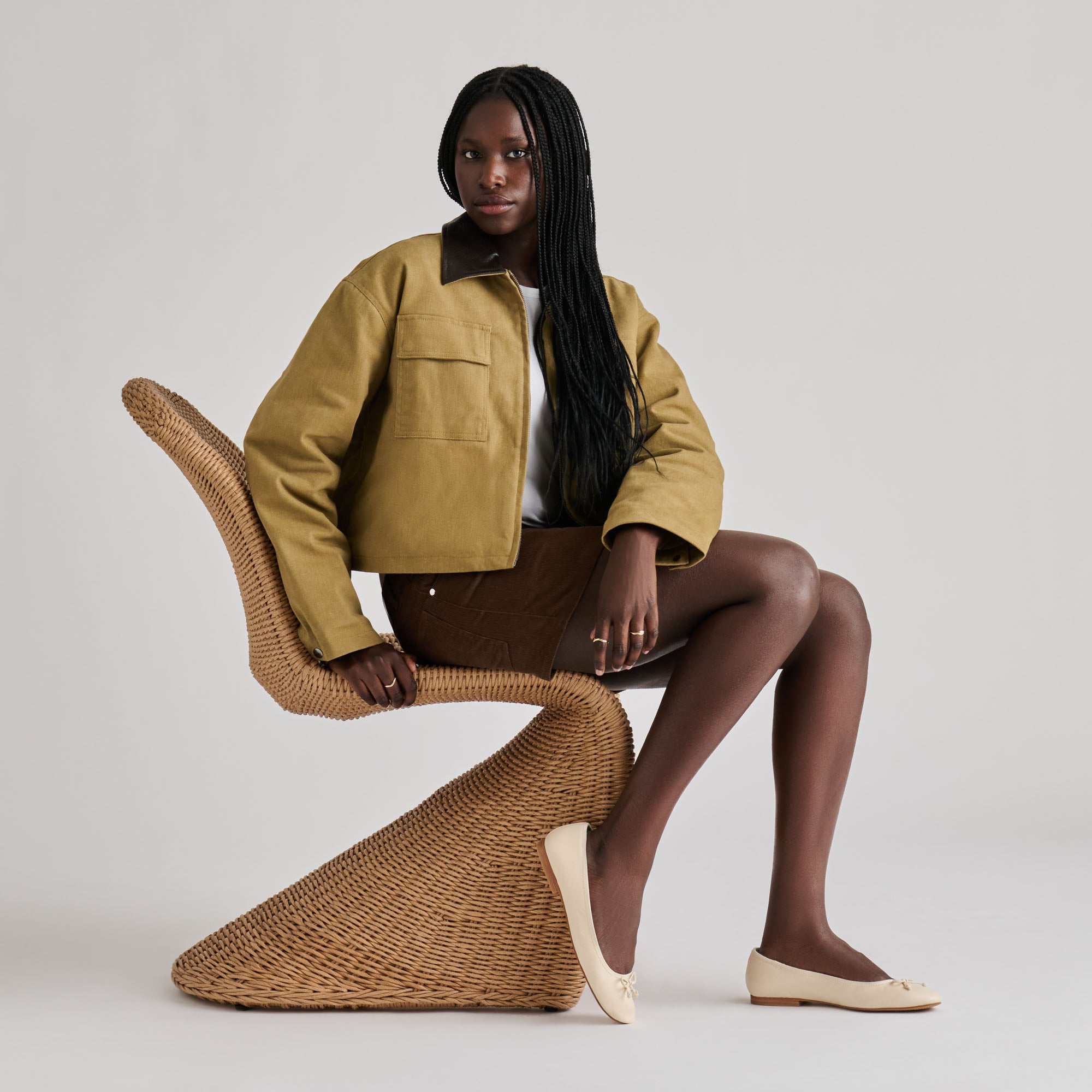 RITLA BALLET FLATS BONE LEATHER