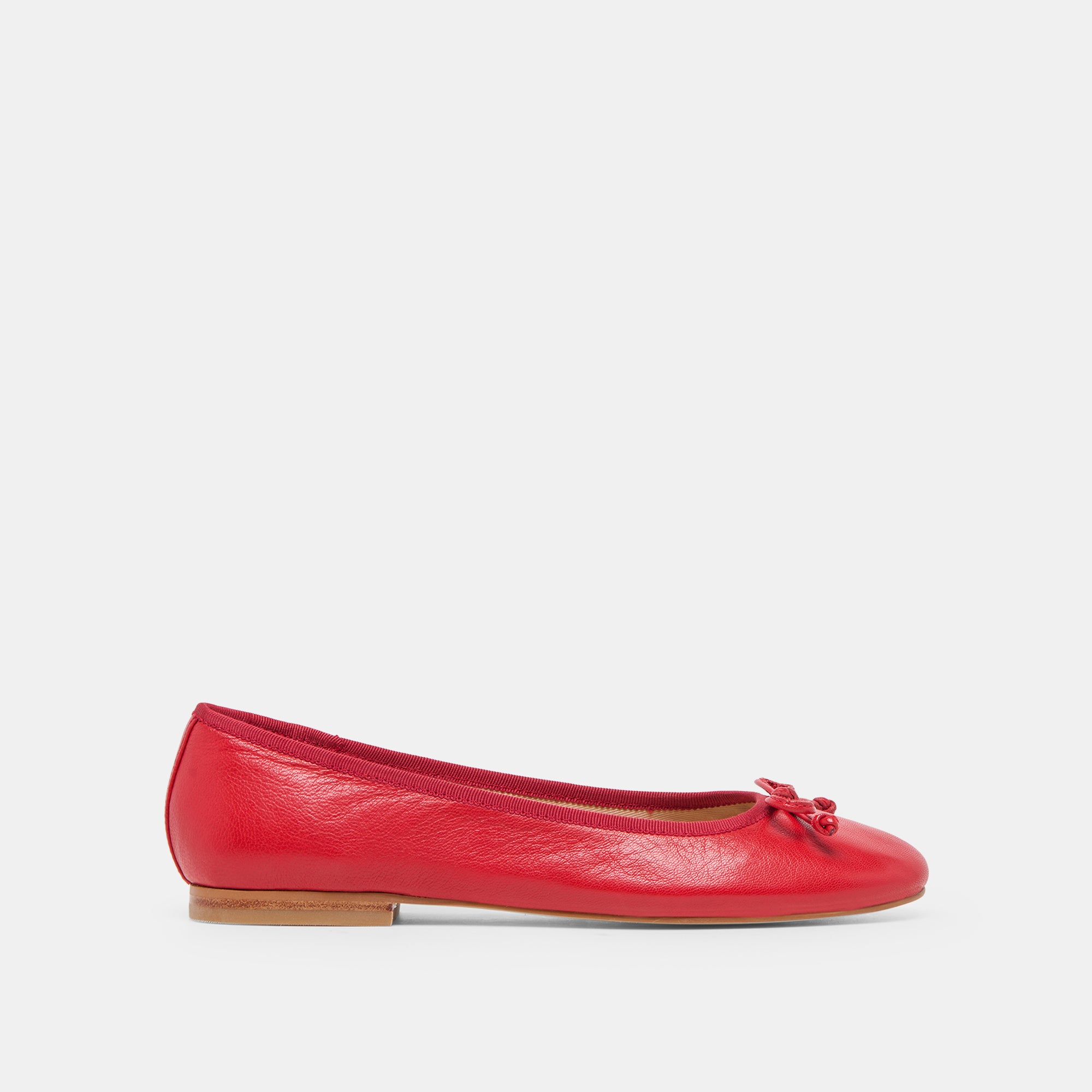 Ritla Wide Cherry Leather Ballet Flats | Dolce Vita