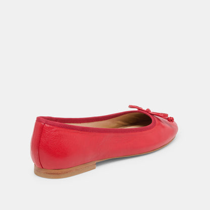RITLA WIDE BALLET FLATS CHERRY LEATHER