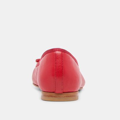 RITLA WIDE BALLET FLATS CHERRY LEATHER