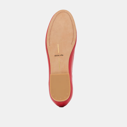 RITLA WIDE BALLET FLATS CHERRY LEATHER