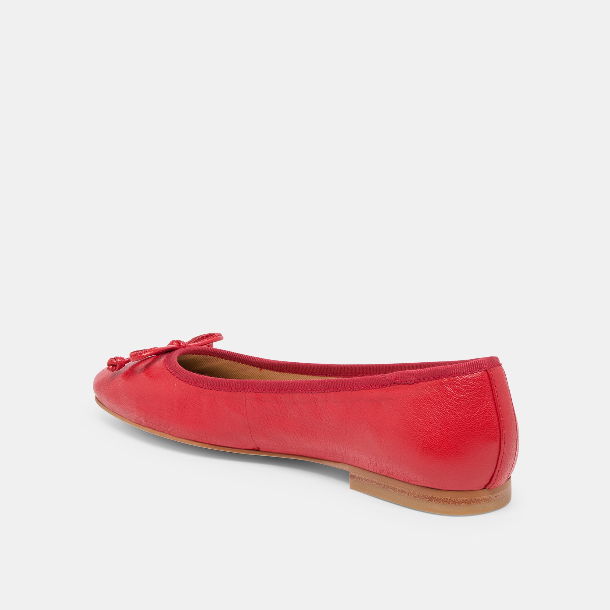 RITLA WIDE BALLET FLATS CHERRY LEATHER