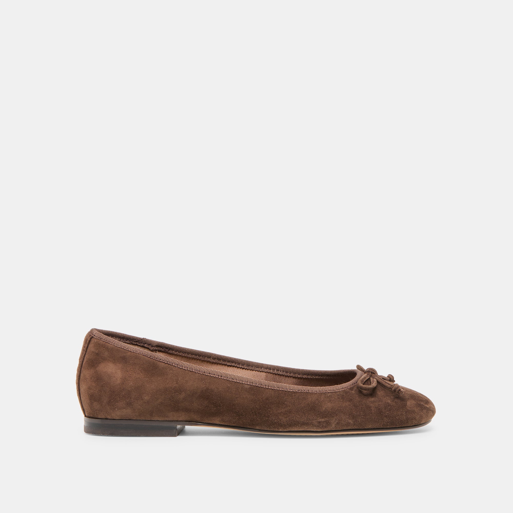 Ritla Wide Dk Brown Suede Ballet Flats | Dolce Vita