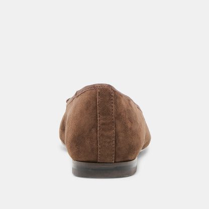 RITLA WIDE BALLET FLATS DK BROWN SUEDE