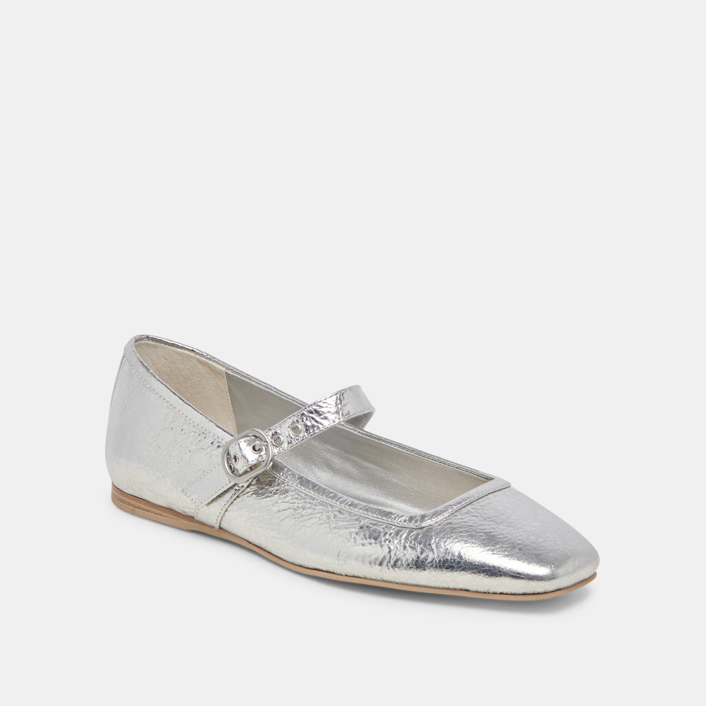 RODNI BALLET FLATS SILVER DISTRESSED LEATHER - image 2