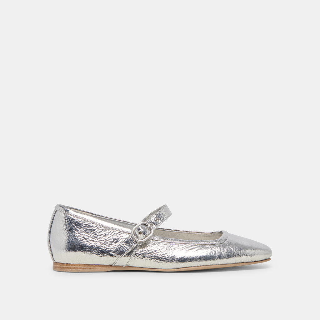 RODNI BALLET FLATS SILVER DISTRESSED LEATHER - image 1
