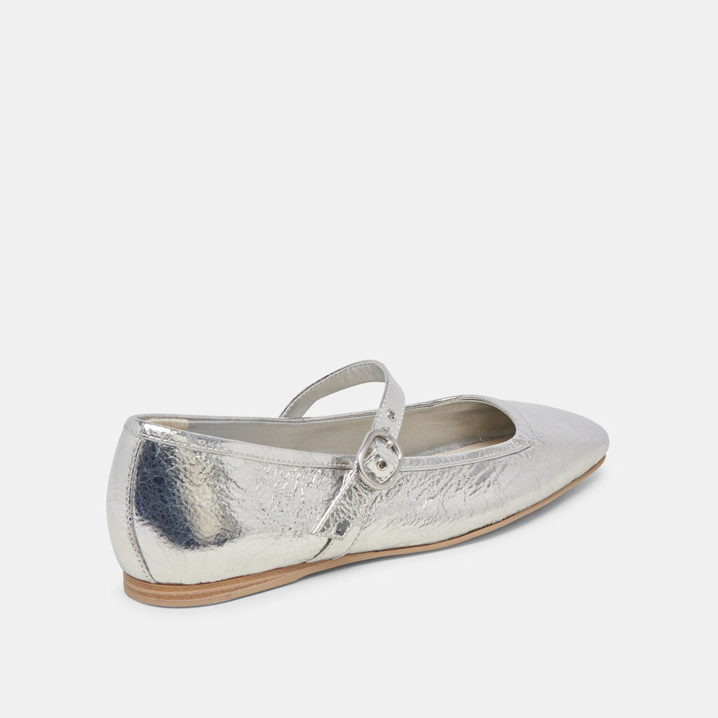 RODNI BALLET FLATS SILVER DISTRESSED LEATHER - image 3