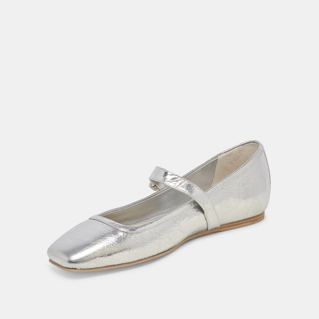 RODNI BALLET FLATS SILVER DISTRESSED LEATHER - image 4