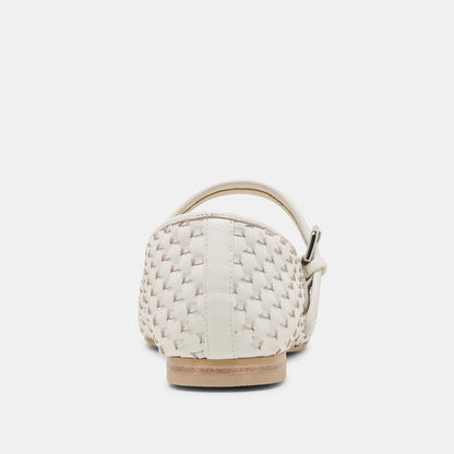 ROSLYN WOVEN BALLET FLATS TRUE WHITE WOVEN LEATHER