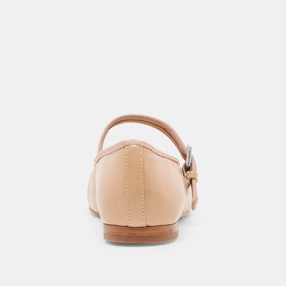ROSLYN BALLET FLATS LIGHT TAN LEATHER