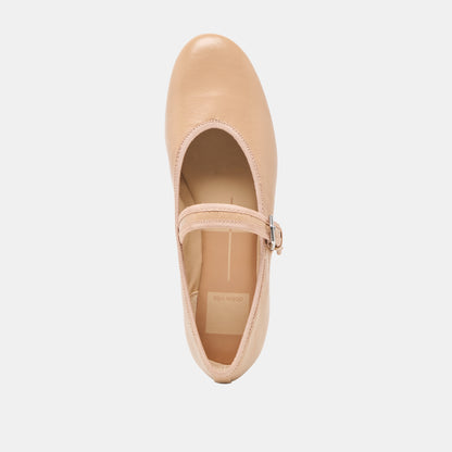 ROSLYN BALLET FLATS LIGHT TAN LEATHER
