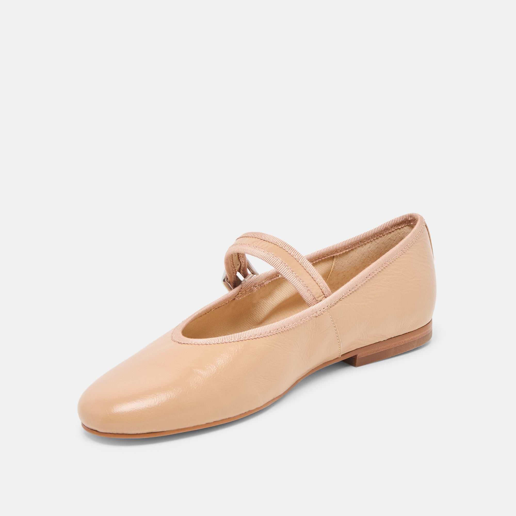 ROSLYN BALLET FLATS LIGHT TAN LEATHER
