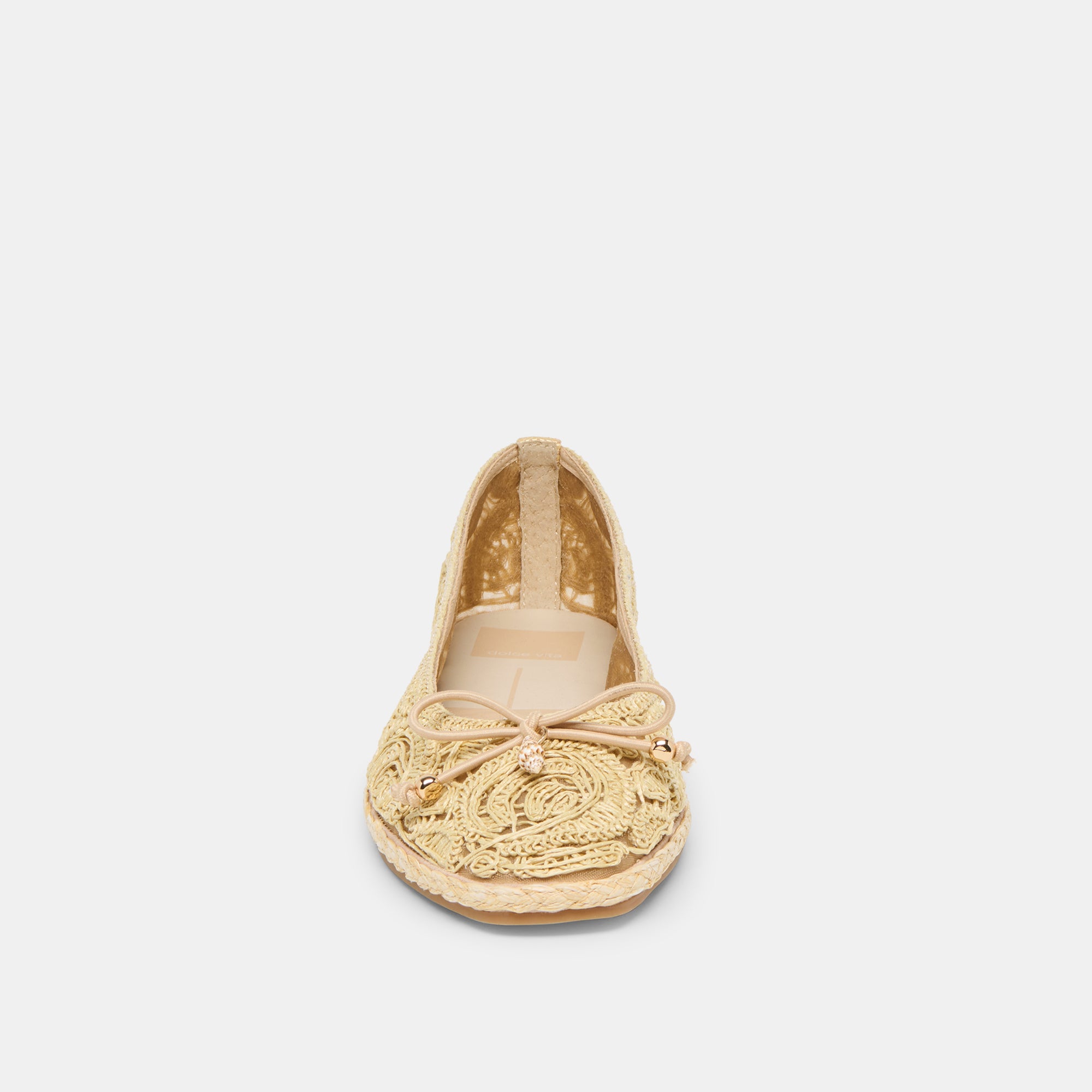 TIANNA BALLET FLATS LT NATURAL RAFFIA LACE