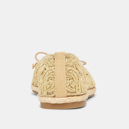 TIANNA BALLET FLATS LT NATURAL RAFFIA LACE