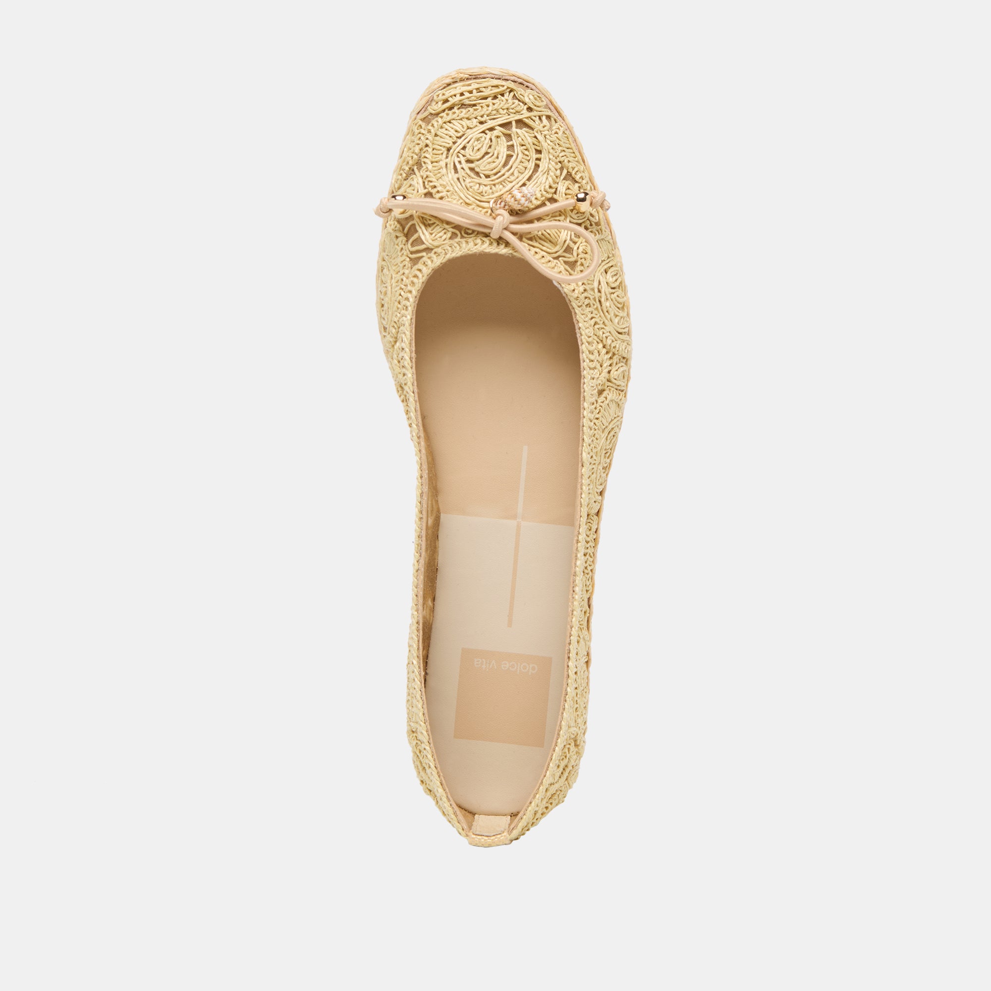 TIANNA BALLET FLATS LT NATURAL RAFFIA LACE