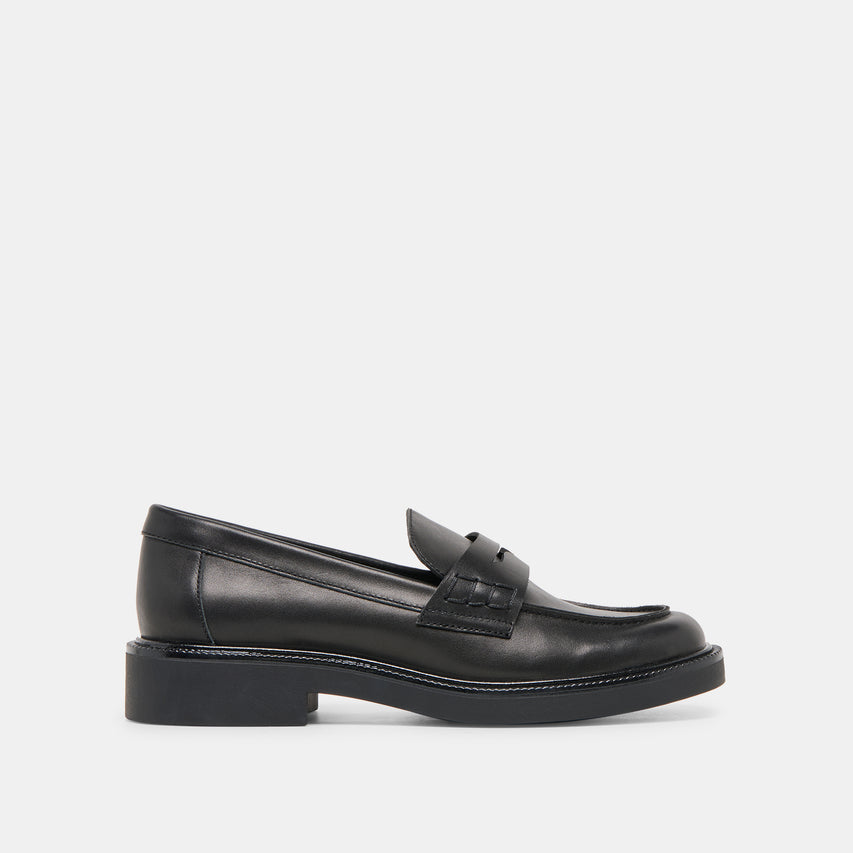 Tiggy Black Leather Loafers | Dolce Vita