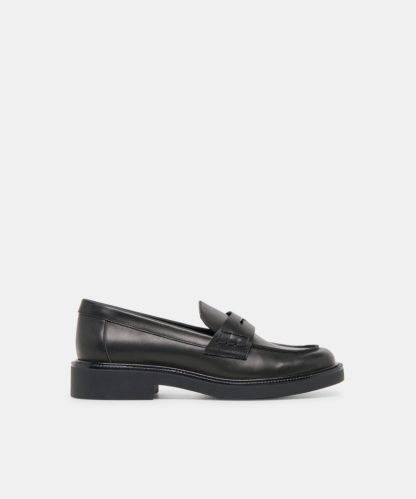 Tiggy Black Leather Loafers | Dolce Vita